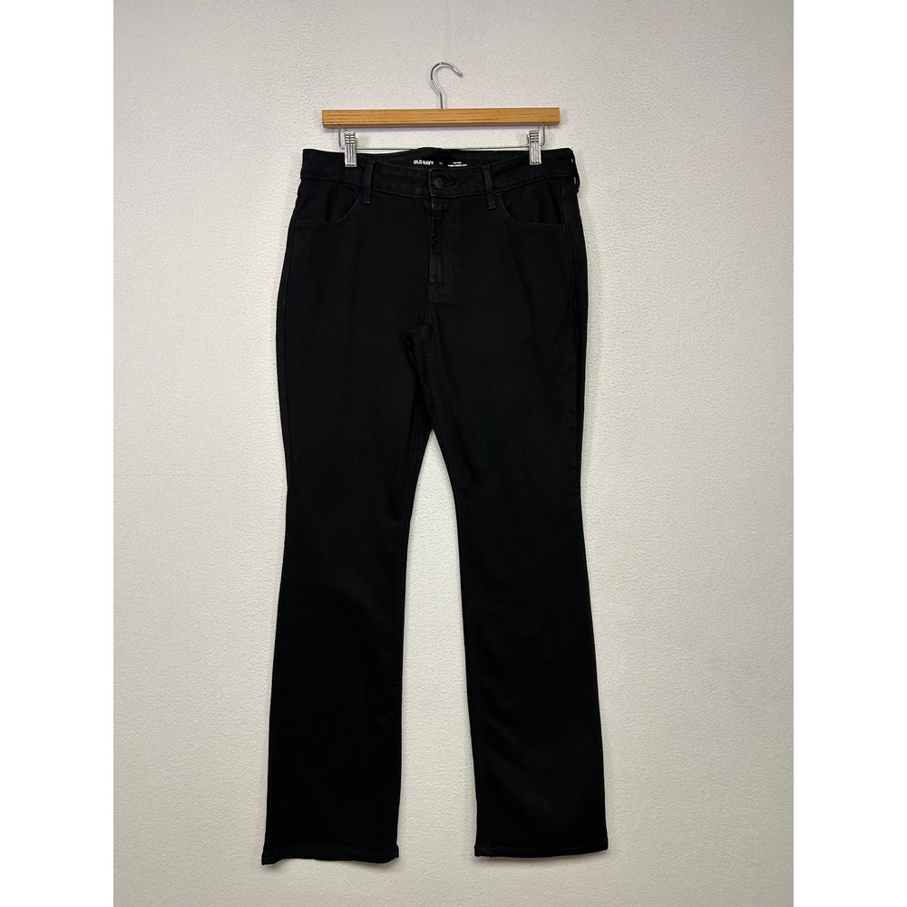 Classic Minimalist Old Navy Womens 12 Black Mid-Rise Wow Boot-Cut Stretch Jeans